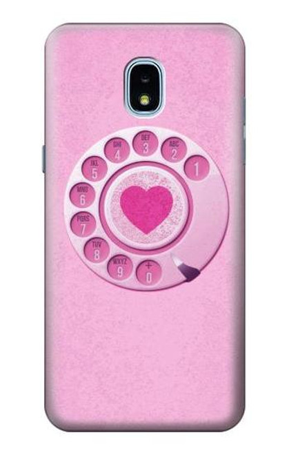 S2847 Pink Retro Rotary Phone Case For Samsung Galaxy J3 (2018), J3 Star, J3 V 3rd Gen, J3 Orbit, J3 Achieve, Express Prime 3, Amp Prime 3