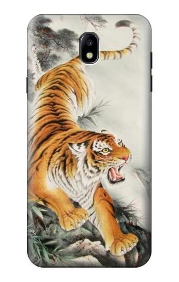S2751 Chinese Tiger Brush Painting Case For Samsung Galaxy J7 (2018), J7 Aero, J7 Top, J7 Aura, J7 Crown, J7 Refine, J7 Eon, J7 V 2nd Gen, J7 Star