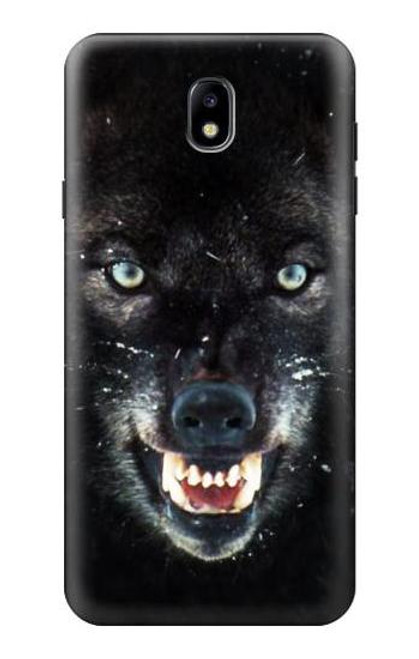 S2823 Black Wolf Blue Eyes Face Case For Samsung Galaxy J7 (2018), J7 Aero, J7 Top, J7 Aura, J7 Crown, J7 Refine, J7 Eon, J7 V 2nd Gen, J7 Star