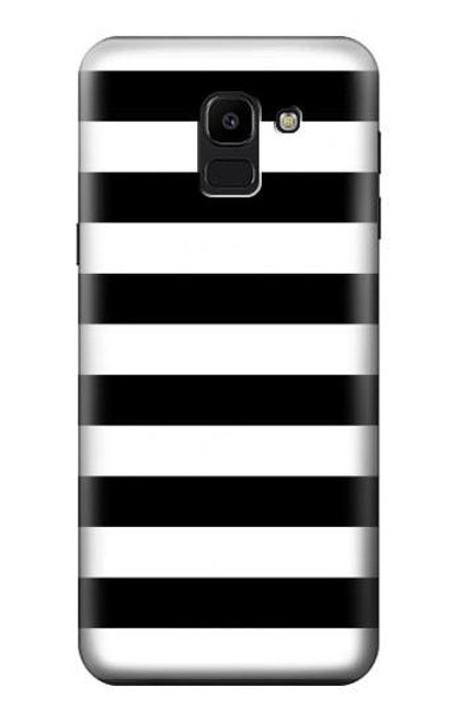 S1596 Black and White Striped Case For Samsung Galaxy J6 (2018)