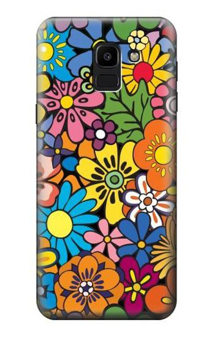 S3281 Colorful Hippie Flowers Pattern Case For Samsung Galaxy J6 (2018)