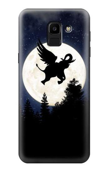 S3323 Flying Elephant Full Moon Night Case For Samsung Galaxy J6 (2018)