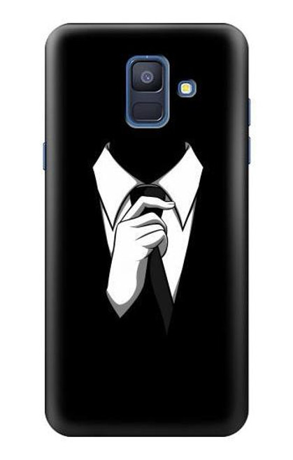 S1591 Anonymous Man in Black Suit Case For Samsung Galaxy A6 (2018)