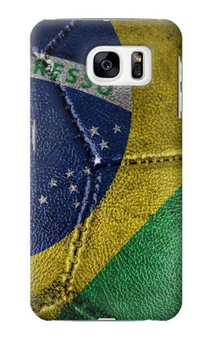 S3297 Brazil Flag Vintage Football Graphic Case For Samsung Galaxy S7