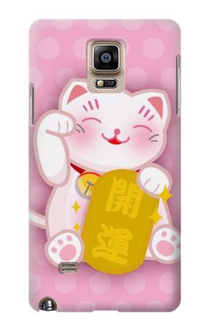 S3025 Pink Maneki Neko Lucky Cat Case For Samsung Galaxy Note 4