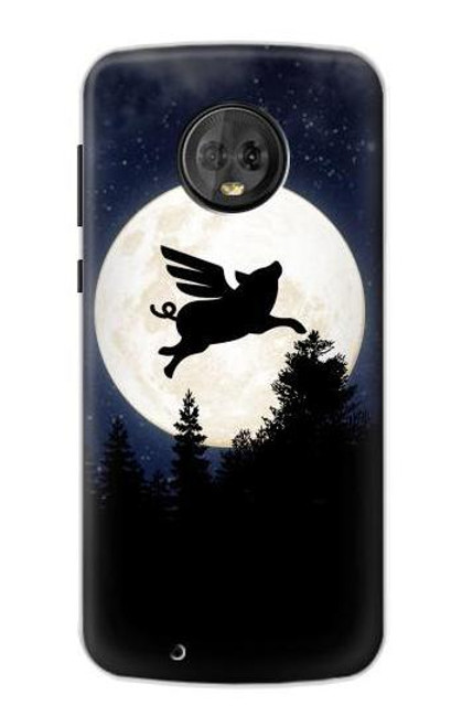 S3289 Flying Pig Full Moon Night Case For Motorola Moto G6