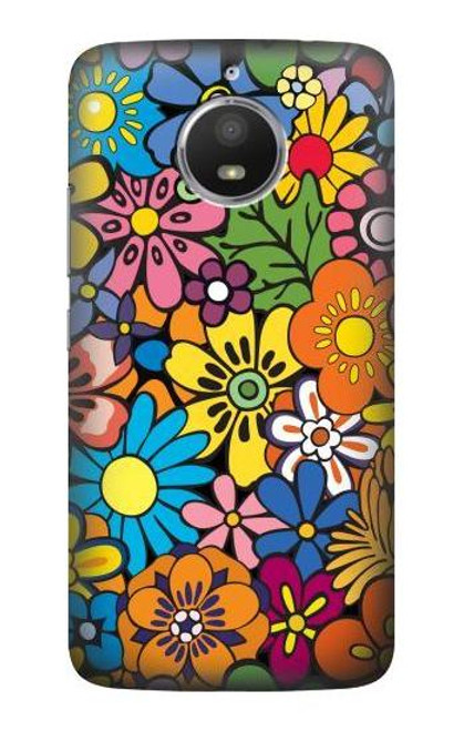 S3281 Colorful Hippie Flowers Pattern Case For Motorola Moto E4 Plus