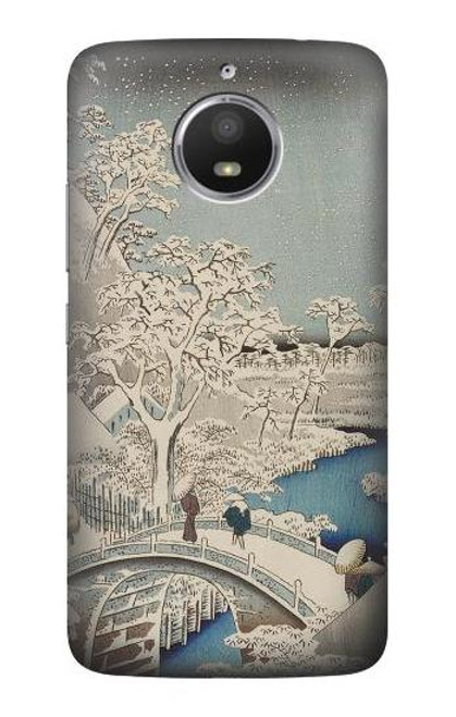 S3350 Utagawa Hiroshige Drum Bridge Yuhi Hill in Meguro Case For Motorola Moto E4 Plus