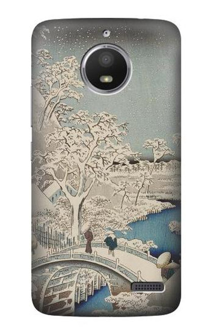 S3350 Utagawa Hiroshige Drum Bridge Yuhi Hill in Meguro Case For Motorola Moto E4