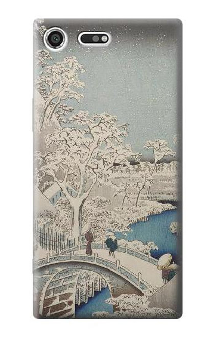 S3350 Utagawa Hiroshige Drum Bridge Yuhi Hill in Meguro Case For Sony Xperia XZ Premium