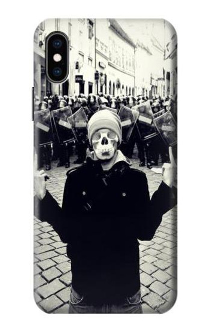 S1108 Skull Man Protester Case For iPhone X, iPhone XS