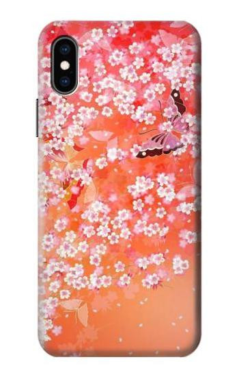 S2543 Japanese Kimono Style Flower Pattern Case For iPhone X, iPhone XS