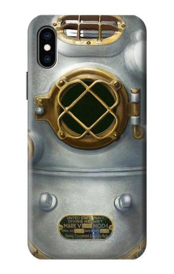 S2646 Vintage Deep Sea Diver Helmet Case For iPhone X, iPhone XS