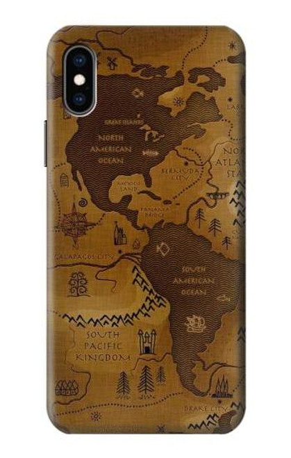 S2861 Antique World Map Case For iPhone X, iPhone XS