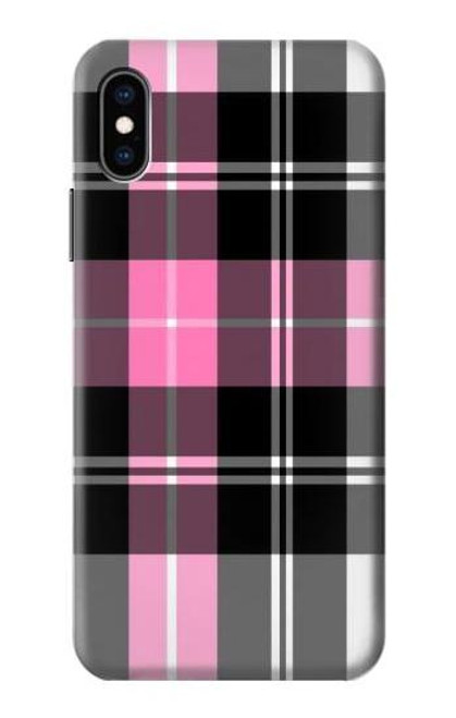 S3091 Pink Plaid Pattern Case For iPhone X, iPhone XS