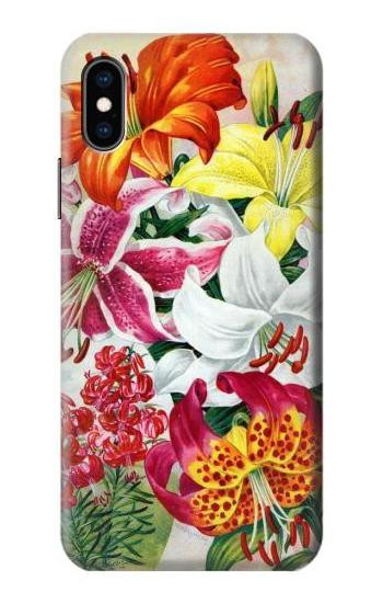 S3205 Retro Art Flowers Case For iPhone X, iPhone XS
