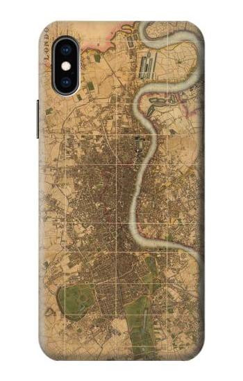 S3230 Vintage Map of London Case For iPhone X, iPhone XS
