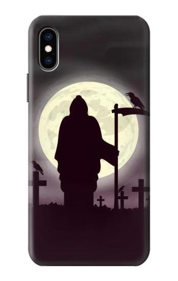S3262 Grim Reaper Night Moon Cemetery Case For iPhone X, iPhone XS