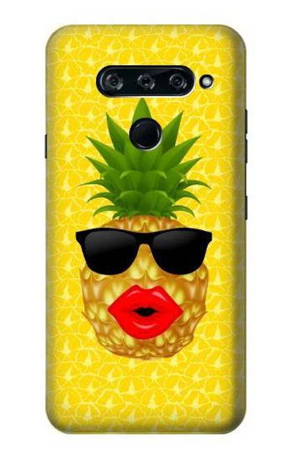 S2443 Funny Pineapple Sunglasses Kiss Case For LG V40, LG V40 ThinQ