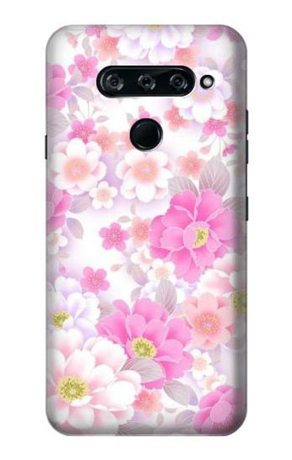 S3036 Pink Sweet Flower Flora Case For LG V40, LG V40 ThinQ