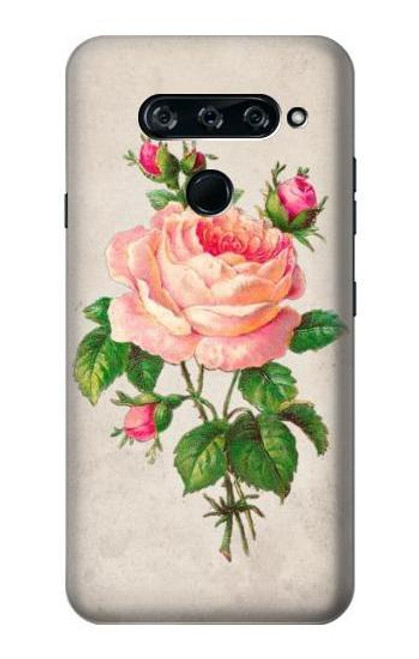 S3079 Vintage Pink Rose Case For LG V40, LG V40 ThinQ