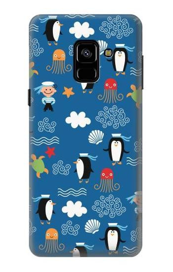 S2572 Marine Penguin Pattern Case For Samsung Galaxy A8 (2018)