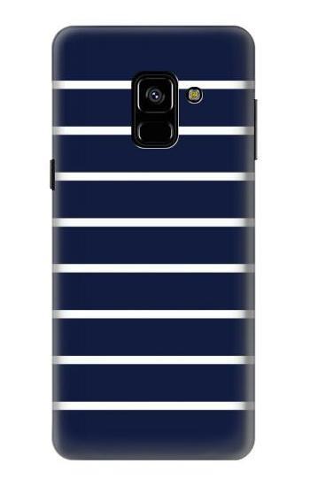 S2767 Navy White Striped Case For Samsung Galaxy A8 (2018)