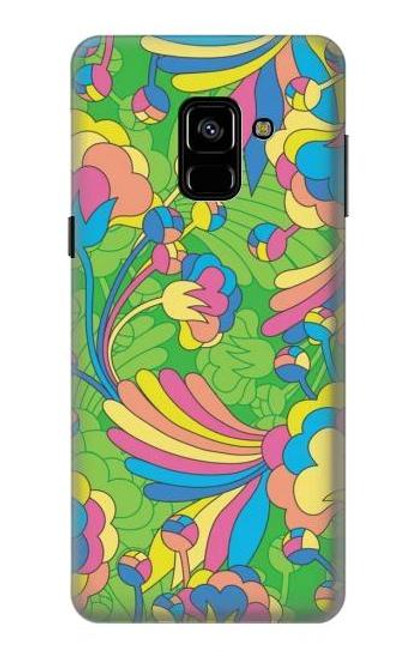 S3273 Flower Line Art Pattern Case For Samsung Galaxy A8 (2018)