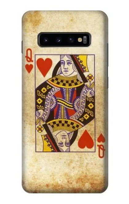 S2833 Poker Card Queen Hearts Case For Samsung Galaxy S10 Plus