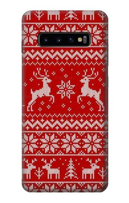 S2835 Christmas Reindeer Knitted Pattern Case For Samsung Galaxy S10 Plus