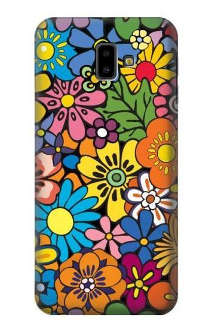 S3281 Colorful Hippie Flowers Pattern Case For Samsung Galaxy J6+ (2018), J6 Plus (2018)