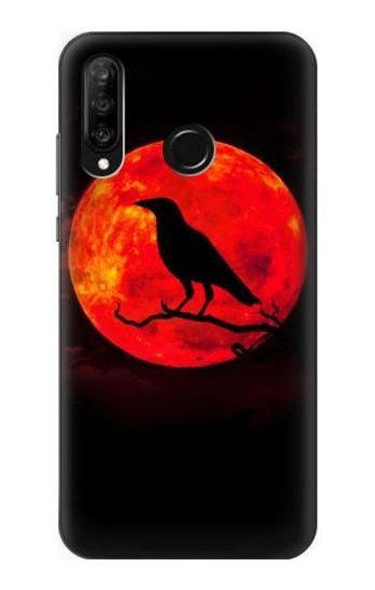 S3328 Crow Red Moon Case For Huawei P30 lite