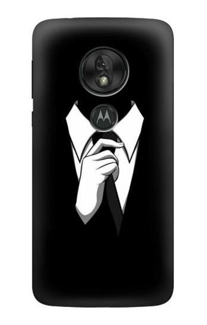 S1591 Anonymous Man in Black Suit Case For Motorola Moto G7 Power