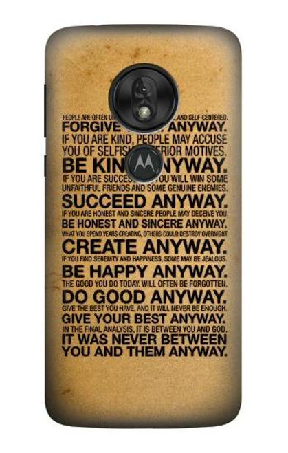 S2513 Mother Teresa Anyway Quotes Case For Motorola Moto G7 Power