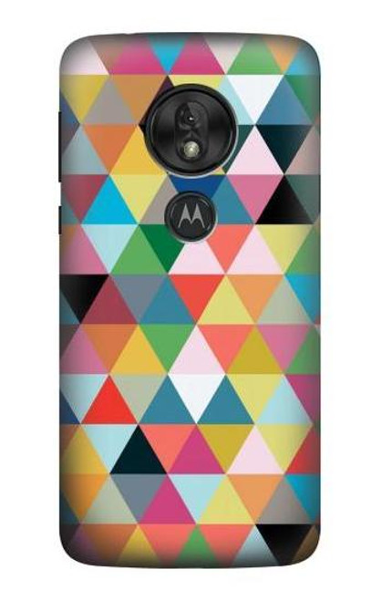 S3049 Triangles Vibrant Colors Case For Motorola Moto G7 Power