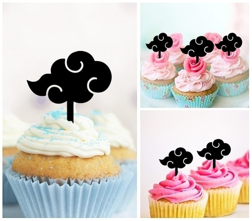 TA1151 Cloud Silhouette Party Wedding Birthday Acrylic Cupcake Toppers Decor 10 pcs
