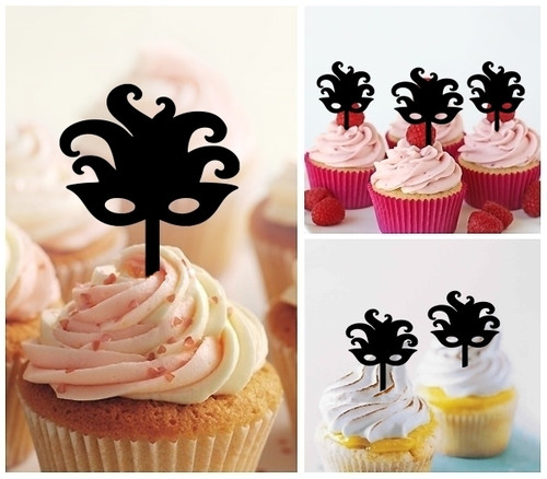 TA1162 Fancy Silhouette Party Wedding Birthday Acrylic Cupcake Toppers Decor 10 pcs