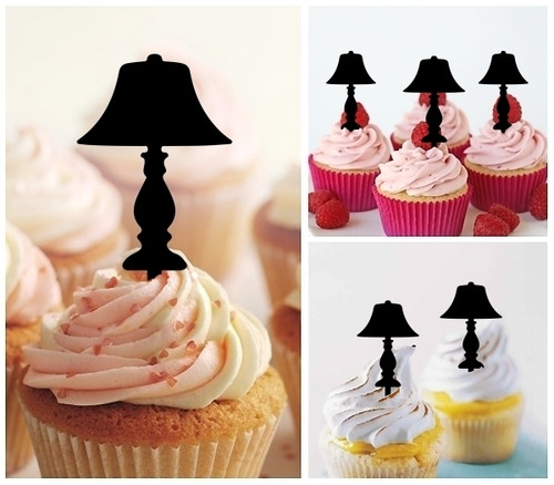 TA1170 Table Lamp Silhouette Party Wedding Birthday Acrylic Cupcake Toppers Decor 10 pcs