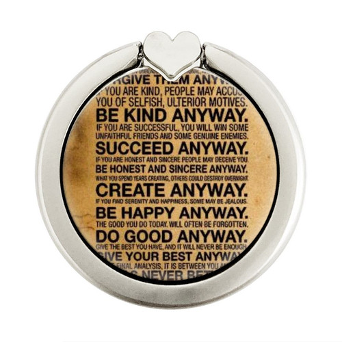S2513 Mother Teresa Anyway Quotes Graphic Ring Holder and Pop Up Grip