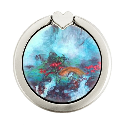 S2724 White Dragon Pool Lui Haisu Graphic Ring Holder and Pop Up Grip