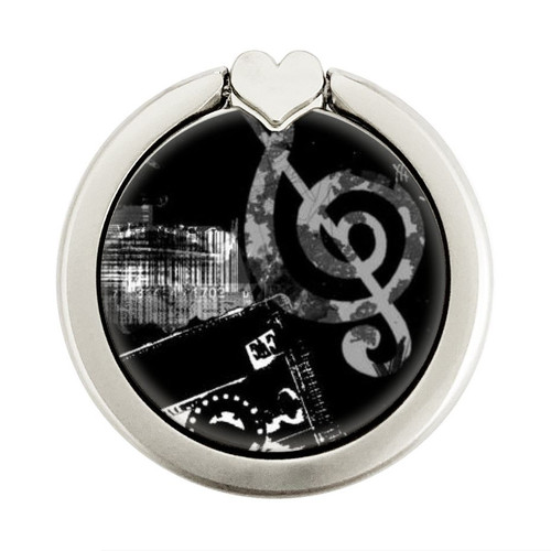 S3197 Music Cassette Note Graphic Ring Holder and Pop Up Grip