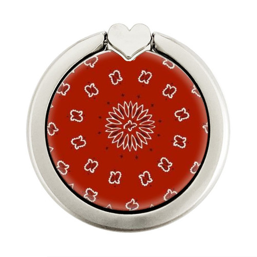 S3355 Bandana Red Pattern Graphic Ring Holder and Pop Up Grip