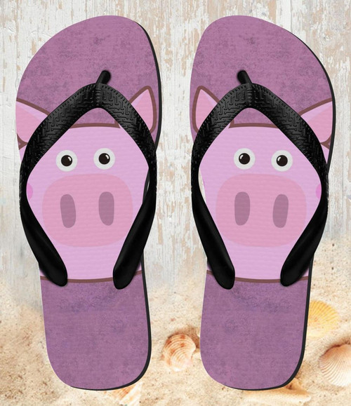 FA0514 Pig Cartoon Beach Slippers Sandals Flip Flops Unisex