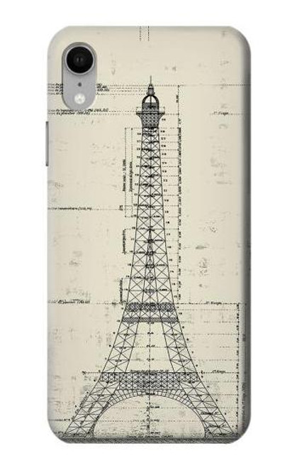 S3474 Eiffel Architectural Drawing Case For iPhone XR