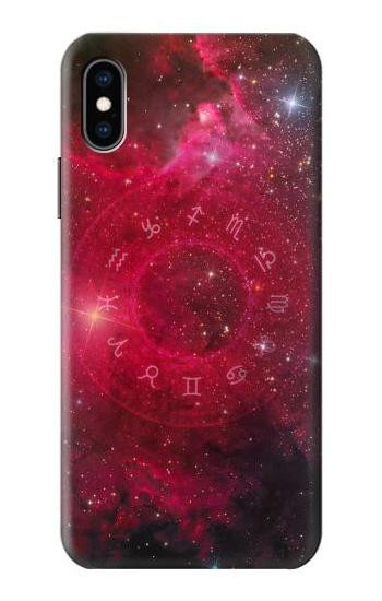 S3368 Zodiac Red Galaxy Case For iPhone X, iPhone XS