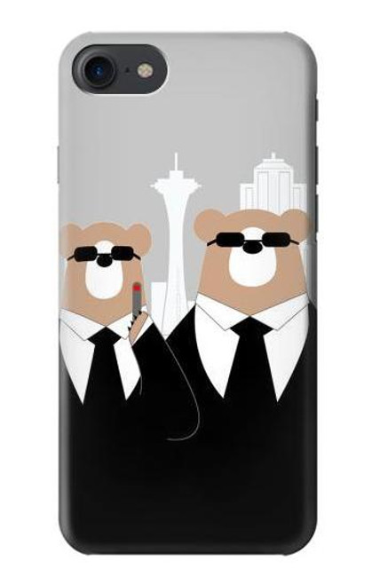 S3557 Bear in Black Suit Case For iPhone 7, iPhone 8