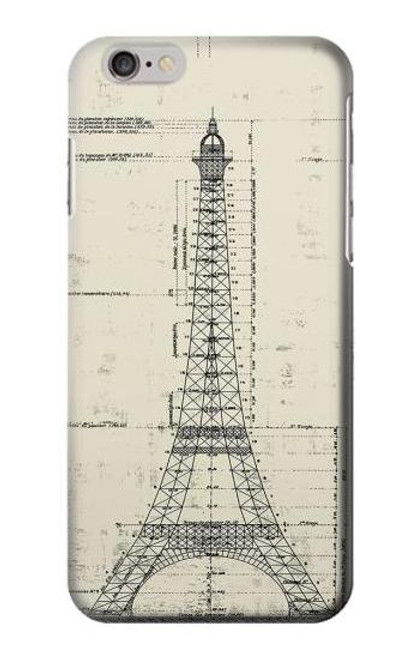 S3474 Eiffel Architectural Drawing Case For iPhone 6 Plus, iPhone 6s Plus