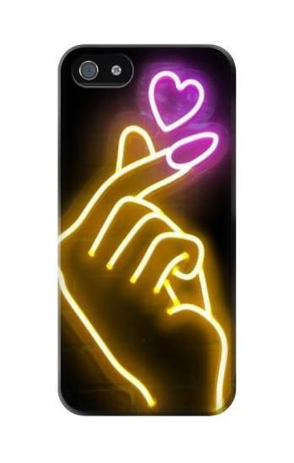 S3512 Cute Mini Heart Neon Graphic Case For iPhone 5C