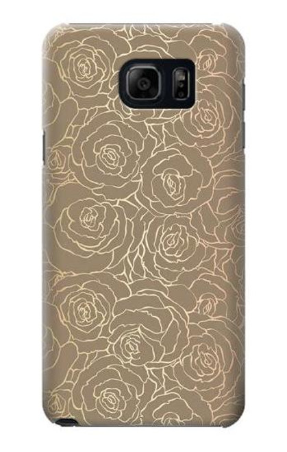S3466 Gold Rose Pattern Case For Samsung Galaxy S6 Edge Plus