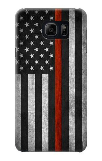 S3472 Firefighter Thin Red Line Flag Case For Samsung Galaxy S6 Edge Plus